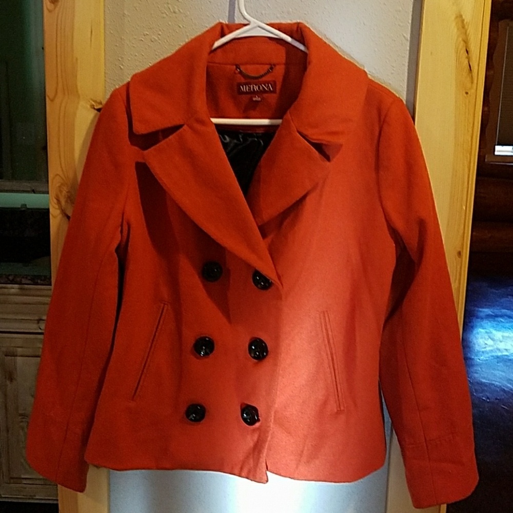 Wonens orange peacoat